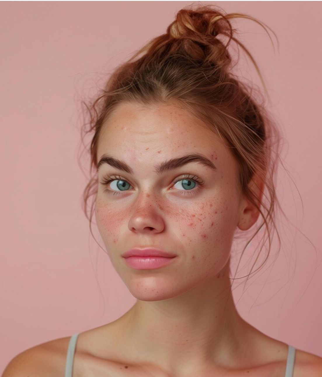 Smiling person sitting on a couch.